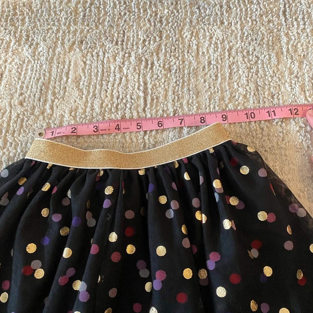 Epic Threads Polka Dot Black Skirt with Gold Waistband Size 4T